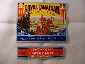 Juego de etiquetas de botella y cuello Royal Canadian Ginger Ale - Imagen 1 de 1