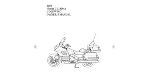 2003 Honda Goldwin GL1800 and GL1800A Models owner's manual (Reprint) - Picture 1 of 11