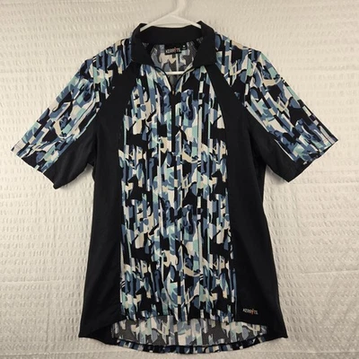 Kerrits Womens 1/4 Zip Short Sleeve Pullover Equestrian Top Size M Black Blue - Image 1 of 4