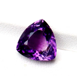 Amethyst 7-8 Ct Natural Gems Loose Gemstone Certified Trillion Cut Best Offer - Picture 1 of 9