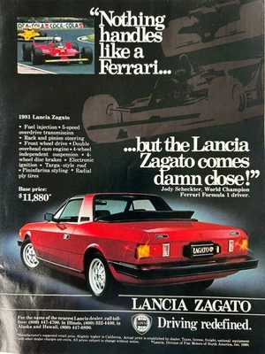 Lancia Zagato 1981 coleccionable color original anuncio A126 Foto 1 de 2