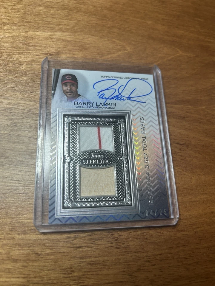 2021 Topps Sterling Barry Larkin Game Used Bat Jersey Autograph Auto #/25 - Image 1 of 1