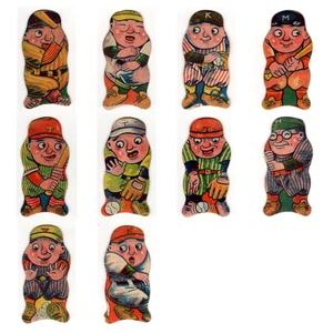 1940 Menko giapponese fustellato lotto 10 carte da baseball vintage carta da baseball EX MLB - Foto 1 di 12