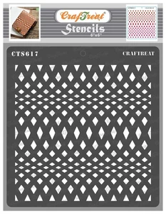 CrafTreat Pochoirs de Fond Réutilisables Motif Diamant pour Peinture sur Bois,... - Photo 1/7