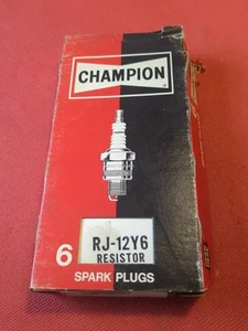 6 CHAMPION RJ12Y6 Spark Plugs RESISTOR TYPE NOS NEW IN BOX - Picture 1 of 4
