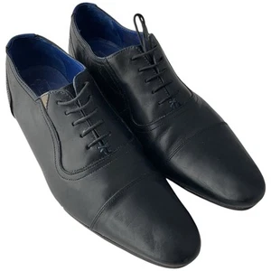 Ted Baker Rogrr Black Leather Oxford Lace CapToe Dress Derby Shoes Men’s Size 11 - Picture 1 of 15
