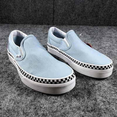 Vans классический надевающийся туфли женщин 5,5 синий холст шашки Foxing - Изображение 1 из 4