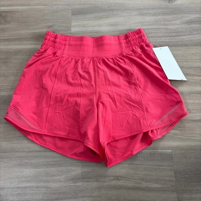 Nuevo con etiquetas Lululemon Hot High-Rise Forrado Corto 4" Rosa Esmalte Mujeres Talla 4 Foto 1 de 4