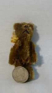 1940's or 1950's SCHUCO GRAY / TAUPE MINI BEAR 9CM 3 1/2" MOHAIR(Hair Loss) - Picture 1 of 12