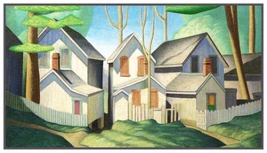 Houses Grimsby Ontario by Canadian Artist Lawren Harris Counted X Stitch Pattern - Picture 1 of 7