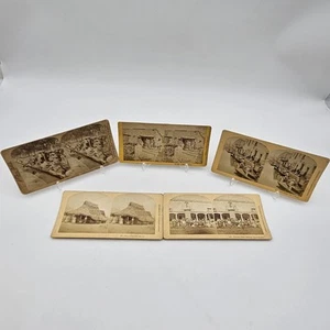 Antique Lot Of 5 Stereoview Cards Mexico 1873 Kilburn Bros (4), Underwood 1890 - Picture 1 of 16