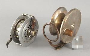 Antike Mallochs Patent Sidecaster & Y&E Horrocks-Ibbotson Fliegenfischen Rollen NR - Bild 1 von 9