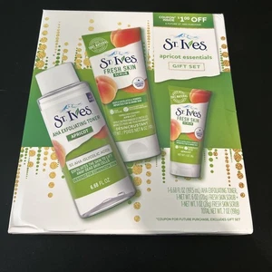 St Ives Scrub Apricot Essentials Facial 3 Piece Facial Gift Set Fresh Skin+Toner - Picture 1 of 2