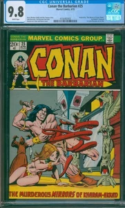 Conan el Bárbaro #25 ⭐ CGC 9.8 Blanco ⭐ 1er John Buscema Conan Arte Marvel 1973 - Imagen 1 de 2