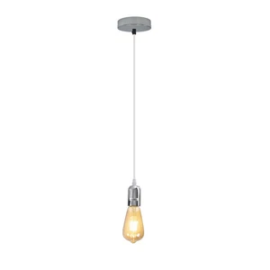 Ceiling Rose & Pendant Fabric Flex ANTIQUE CHROME Hanging Lamp Holder Kit Lights - Picture 1 of 45
