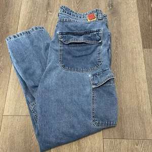 Jeans blu doppio ginocchio Empyre Baggy Cargo taglia 36x30 - foro sul retro - Foto 1 di 12