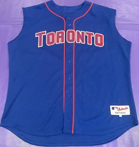 Authentic Toronto Blue Jays Majestic On Field Jersey 56 Vintage 2000’s (Cut-Off) - Picture 1 of 4