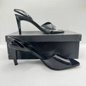 Vintage Rangoni Firenze Black Patent Dress Sandal Women's Size 8.5 B Italian NOS - Picture 1 of 7