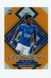 2022-23 Amadou Onana Panini Prizm Emergent Orange Everton Rookie Card 23/25 - Picture 1 of 3
