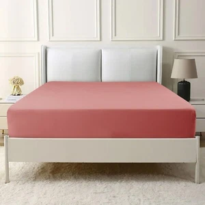 1800 Deep Pocket Fitted Sheet Queen King Fully Elastic Fitted Sheets Bed Sheets - Picture 1 of 108