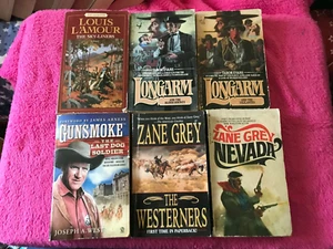 Westerns 6 Book Lot - Zane Grey, Tabor Evans, Louis L'Amour & Joseph A. West - Picture 1 of 9