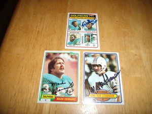 MIAMI DOLPHINS AUTOGRAPHED CARD LOT-MARK DENNARD, UWE von SCHAMANN & TONY NATHAN - Picture 1 of 2