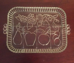 Vintage Indiana Glass Fruit Garland 5 Sectional Platter/Serving Dish             - Picture 1 of 4
