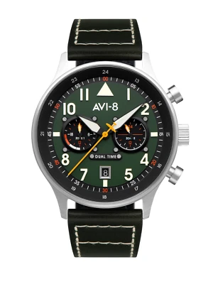 Relógio de pulso de quartzo japonês AVI-8 Hawker Hunter Carey aço inoxidável 43,5 mm - Imagem 1 de 4