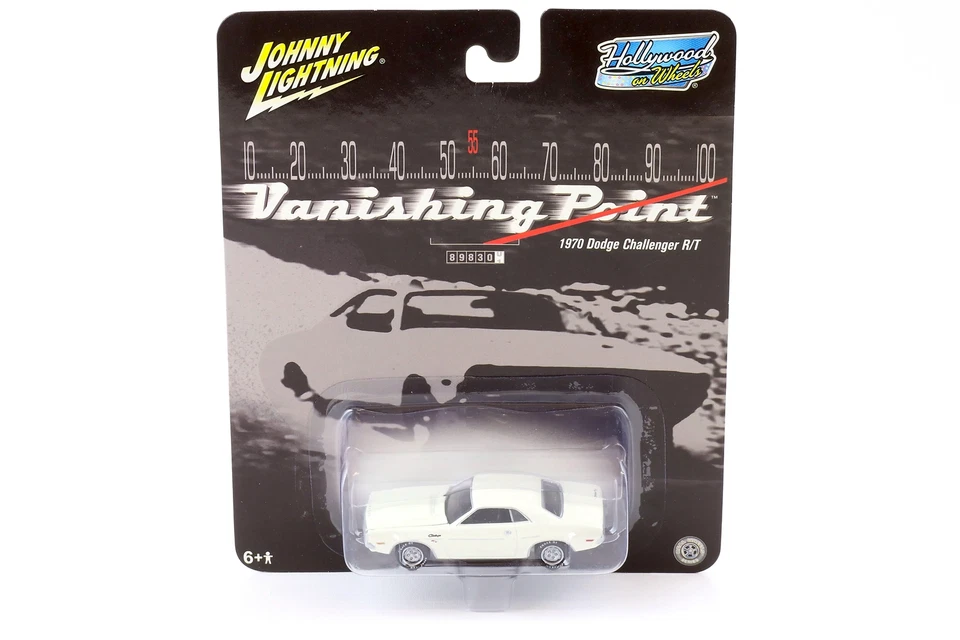 1:64 Johnny Lightning 1970 Dodge Challenger R/T Bianco Vanishing Point - Immagine 1 di 1