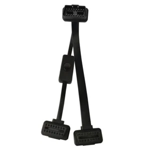 Cable de extensión OBD II 16 pines 1 macho a 2 hembra con interruptor de alimentación 0,45 m - Imagen 1 de 7