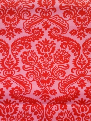 Dainty Damask by Michael Miller Pepper Pink and Red 100% Quilting Cotton BTY - Image 1 of 4
