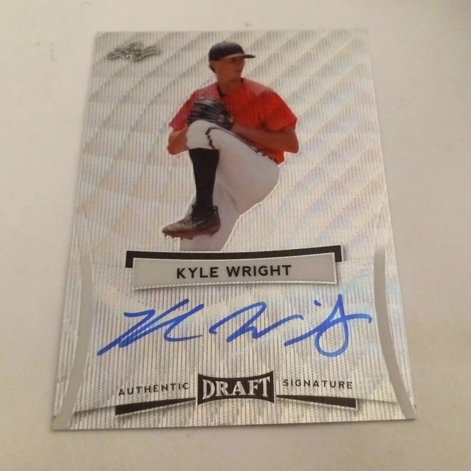 2017 Leaf Metal Draft KYLE WRIGHT Wave SILVER Prismatic AUTO ROOKIE Braves MINT - Image 1 of 1