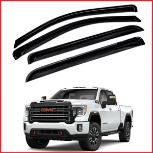 For 2020 & Up GMC Sierra 2500HD 3500 Crew Cab Smoke Window Visor Sun Rain Guard - Picture 1 of 6