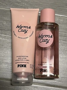 Victoria's Secret Pink Warm & Cozy Fragrance Mist 8.4 oz & Body Lotion New Set - Picture 1 of 1