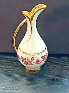 Zirliche Blumenvase    De Limoges Danilae Frankreich  Rosendekor Gold Verzierung - Bild 1 von 8