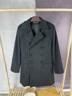 Dolce & Gabbana Abrigo Lana Doble Botonadura Ribete Cuero Foto 1 de 4