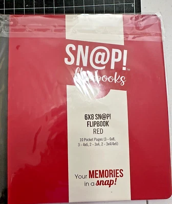Snap Flipbook 6 x 8 красный 10 карманных страниц простые истории - Изображение 1 из 2