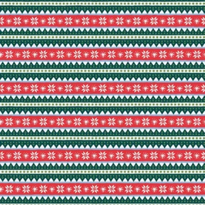 Fairisle Stripe - Gnome Noel - Paintbrush Studio Cotton Fabrics - Picture 1 of 2