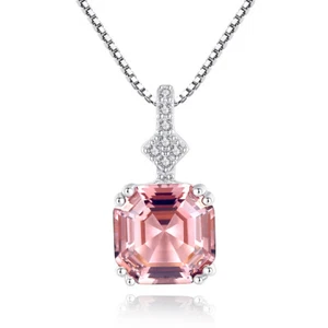 BENIAMINO Silberkette Anhänger 925er Sterling Silber Morganit VVS Halskette OVP - Picture 1 of 11