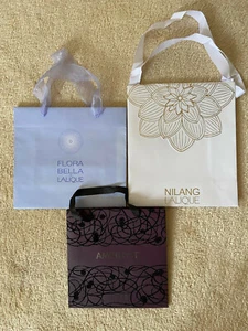 Lot of 3 Small Lalique Small Bags - Flora Bella; Amethyst and Nilang - Picture 1 of 4