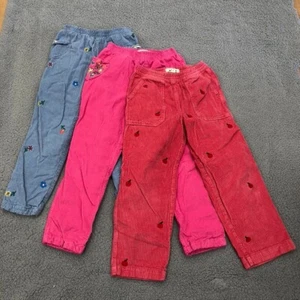 Mini Boden Corduroy Pants Lot Girls 9y Pink Blue Embroidered Pull On Play School - Picture 1 of 24