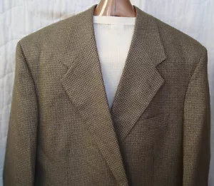 Herren Vito Rufolo 44R Sport Jacke Seide Wollmischung Khaki-Schwarz Hundezahn ITALIEN - Bild 1 von 9