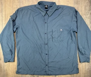 Nike ACG Mens 2XL Plaid Waffle Long Sleeve Shirt Button Fishing Outdoor Blue Dri - Picture 1 of 11
