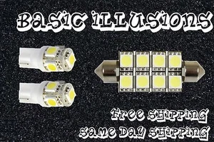 COOL WHITE 1X 211 8SMD DOME MAP LIGHT + 2X 194 5LED LICENSE PLATE COURTESY BULB - Bild 1 von 6