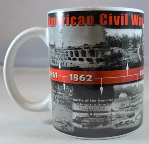 Americana Civil War Timeline Coffee Cup Mug - Picture 1 of 5