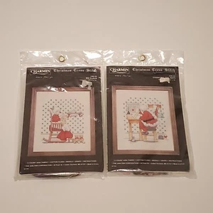 2 Charmin Christmas Counted Cross Stitch Kits Santa Counting the Days Ma Claus - Picture 1 of 14