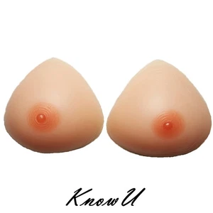 Triangle Silicone Breast Forms Transgender Fake Boobs Enhancer For Crossdresser - Picture 1 of 12
