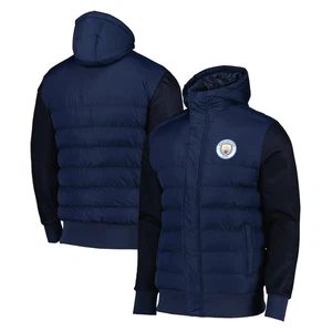 Manchester City Insulated Jacket Mens Large Quilted Hybrid Puffer Coat Hoodie 16 - Picture 1 of 8
