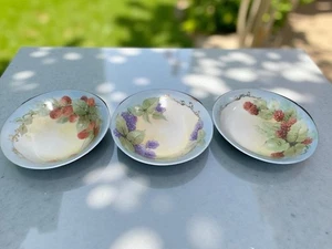 🩵 Antike handbemalte Obstschalen Bavaria blau Porzellan 3er Set - Bild 1 von 4
