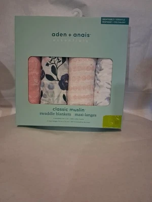 Mantas envolventes de muselina Aden & Anais Essentials Class florales nuevas en caja bebé Foto 1 de 4
